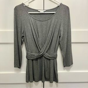 Boden faux wrap top solid Heather grey size US 8